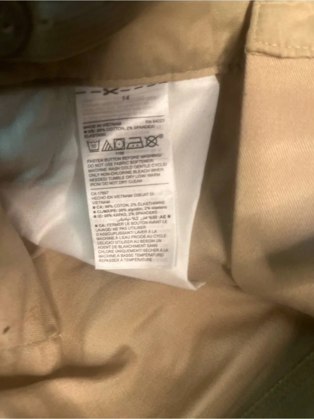 Sz 14 Old Navy kids Tan Chino Shorts